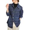 Women's Loose Blue Denim Shirt, Autumn/Winter 2024, Korean Style Layered Top