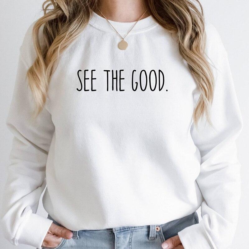 

Смотри хорошую религиозную одежду для женщин Harajuku мотивационные толстовки с рисунком повседневный свитшот женские топы с круглым вырезом дропшиппинг 3XL белый