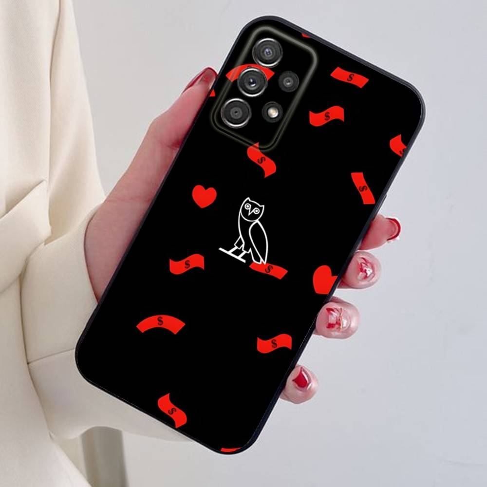 D-Drake O-OvO OWL Phone Case For Samsung S24,21,22,23,30,Ultra,20,Plus,Note,10,9,Black soft silicone case