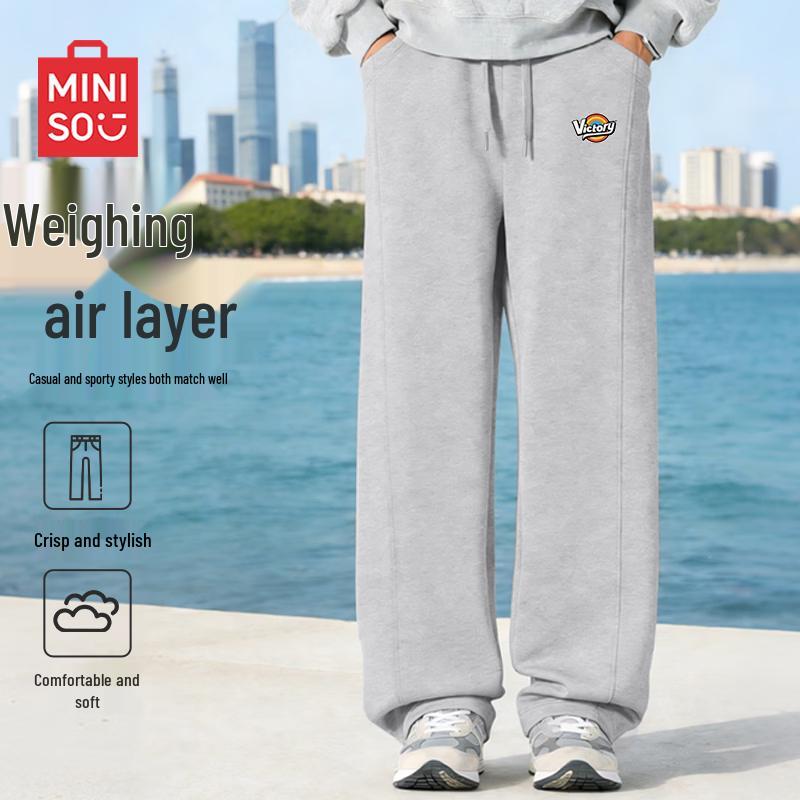 

MINISO Men s 2026 Spring Fashion Casual Straight-Leg Pants L