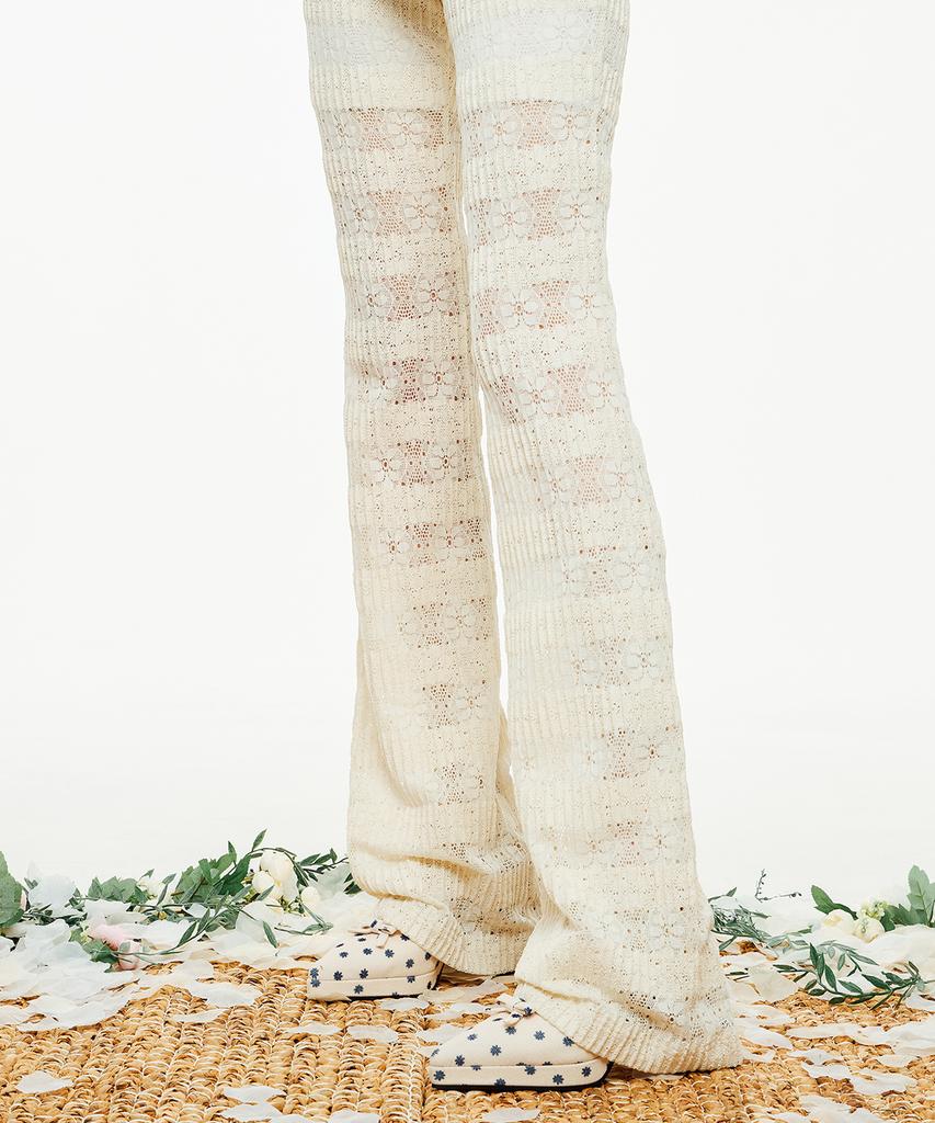Pelimela Manuka Bootcut Lace Pants [Cream]