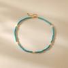 Turquoise Seed Bead Freshwater Pearl Adjustable Choker Necklace