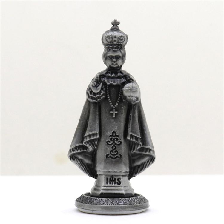 Vintage Designs Standing Maria Figurine Antique Metal Religous Figure Sculpture Miniature Ornament Spiritual Decoration