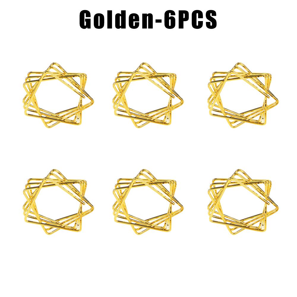 Holiday Star Napkin Rings Christmas Polygonal Five Pointed Star Napkin Holders for Table Setting