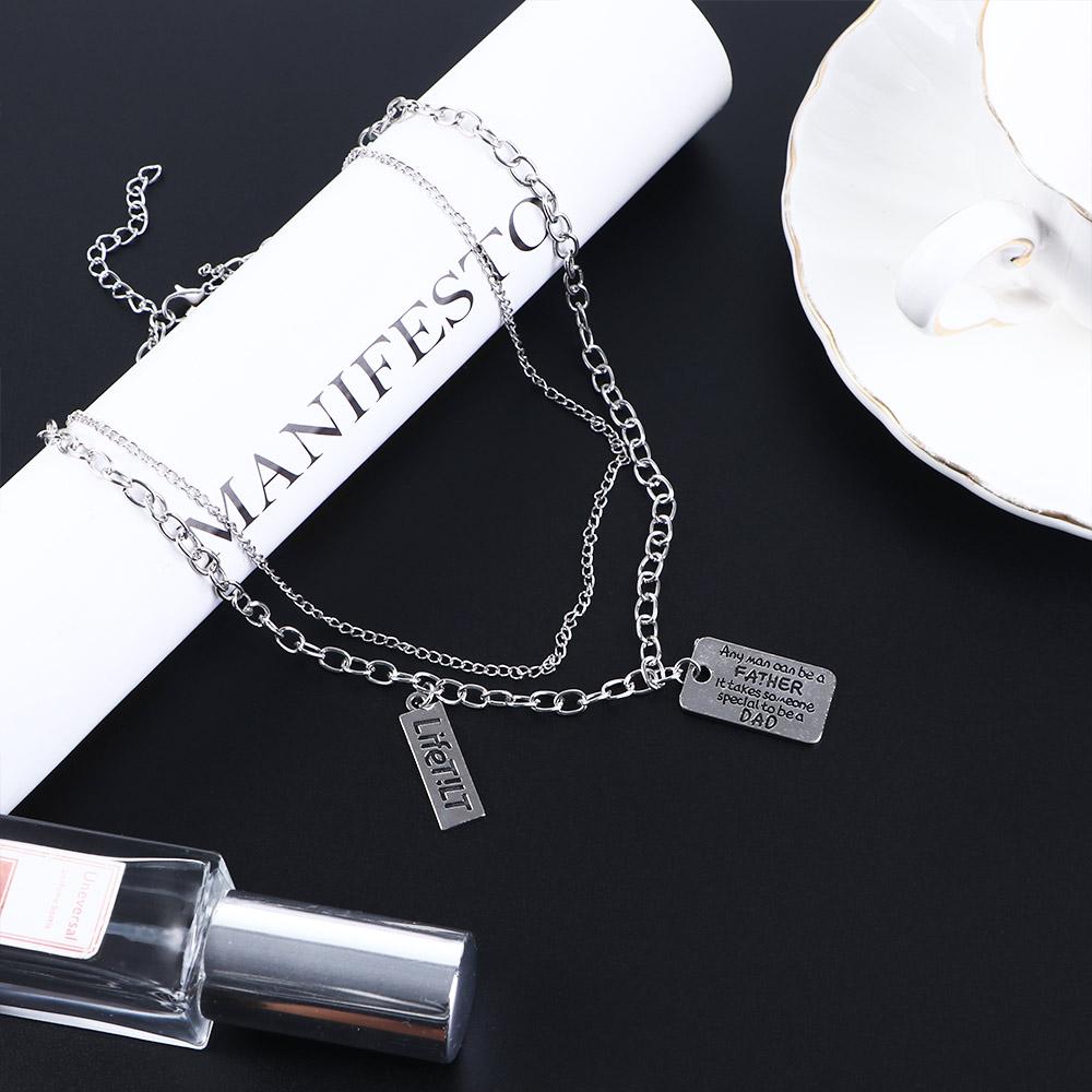 Halskette Geometrie Koreanischer Stil Halskette Punk Halskette Damen Schlüsselbein Kette Buchstaben Halskette