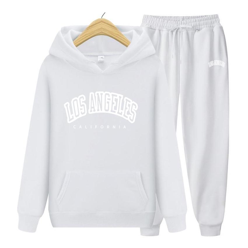 Women Long Sleeve Hoodie Set Pocket Los angeles Oversize Printing Women Sweatshirt Autumn Winter Loose Hoodies