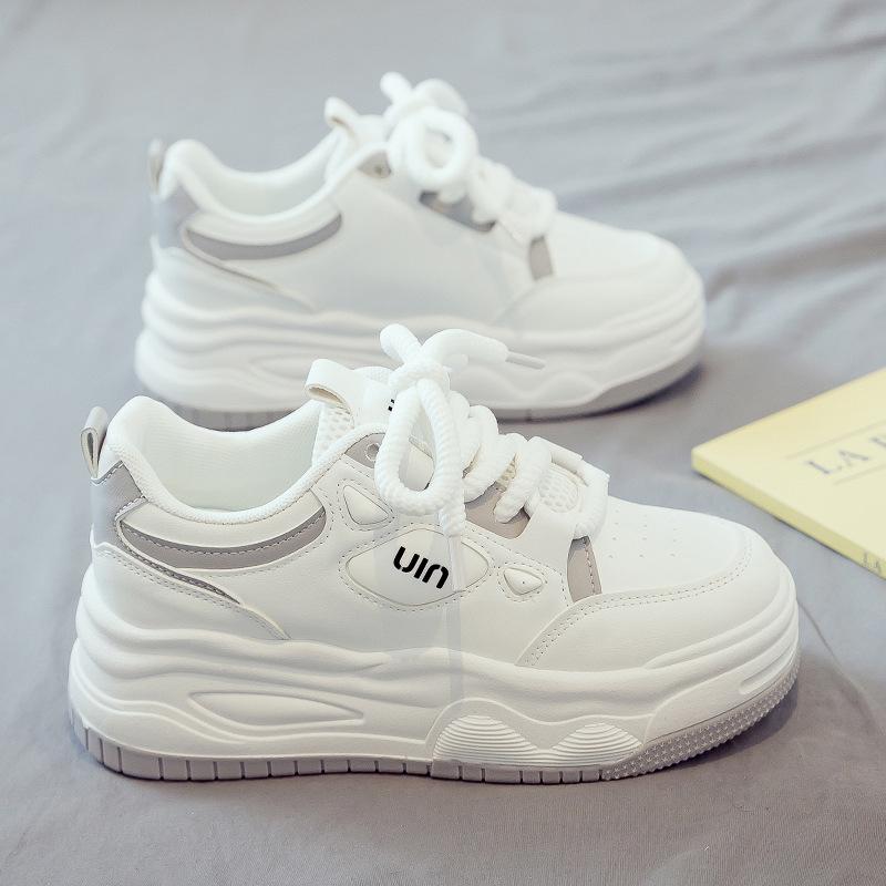 Spring new versatile women's thick-soled heightening sports and leisure little white shoes board shoes spring and autumn