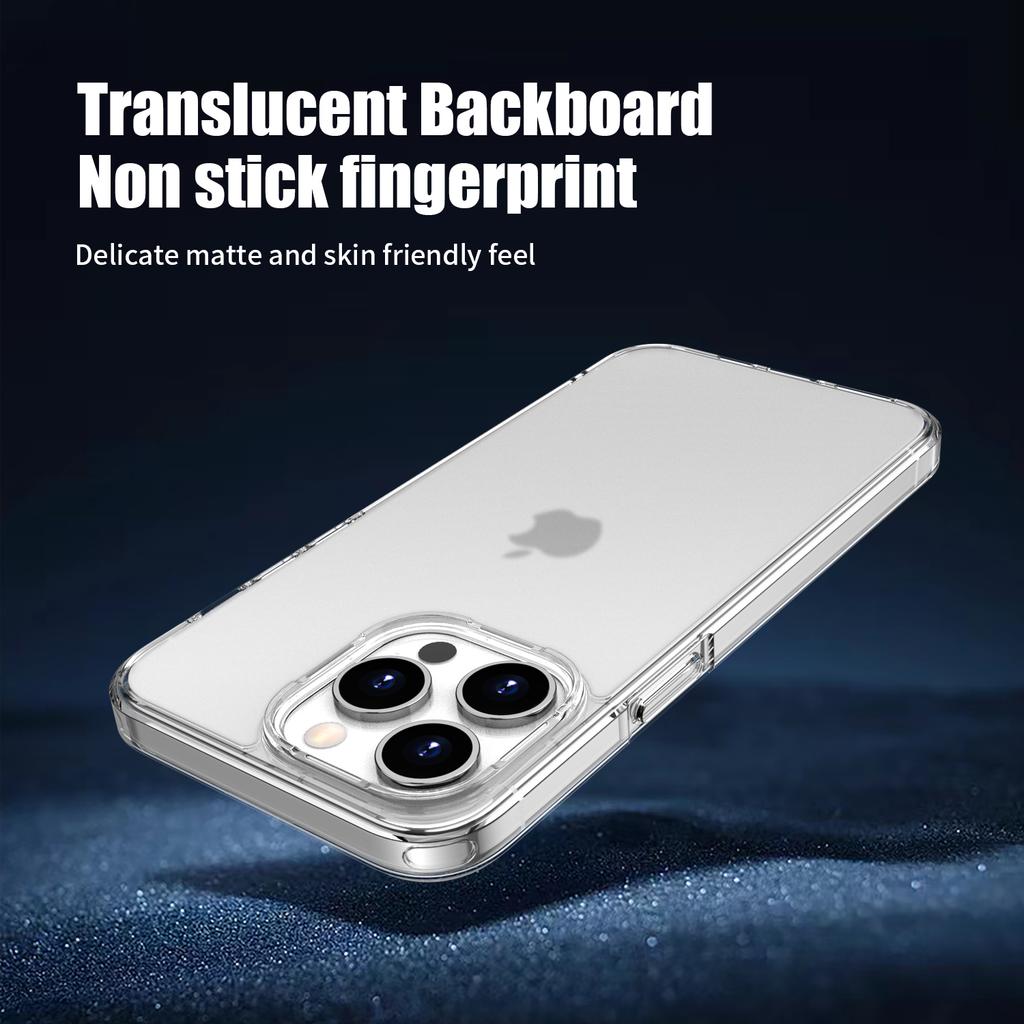 Shockproof Bumper Frosted Transparent TPU+PC Hot Stamping Cell Phone Case with Holster for 15 Pro Max