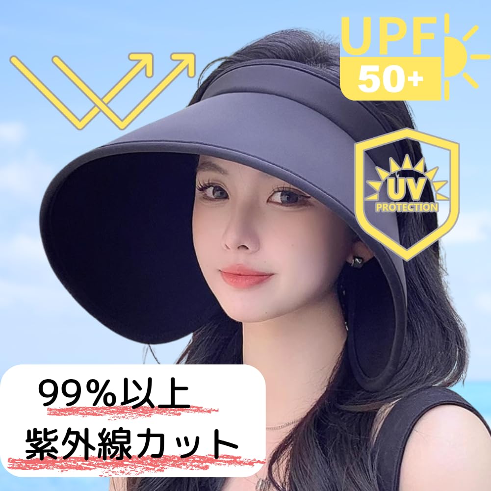 Sun Foldable Sun UV UV Sun Sun Small Face Sweat Quick Lightweight Free [ALVEIN] Women's Visor, Hat, Protection, UPF+50, Protection, Hat, Protection,