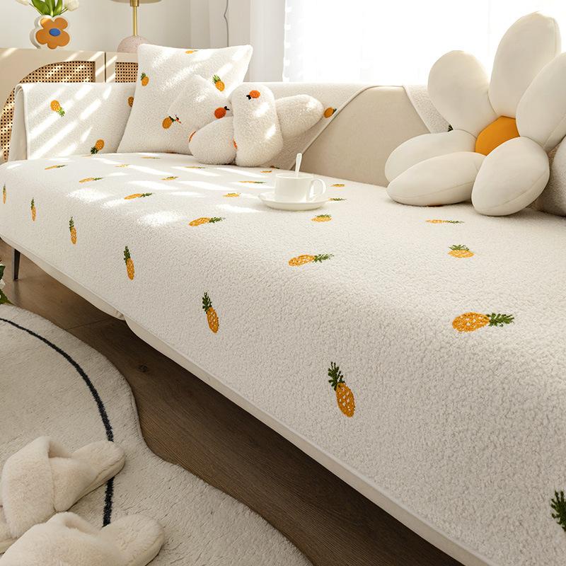 Lambswool Sofa Cushion Four Seasons Fabric Non-Slip Seat Cushions All-Inclusive Sofa Cover Cover Cloth Living Room Thickening