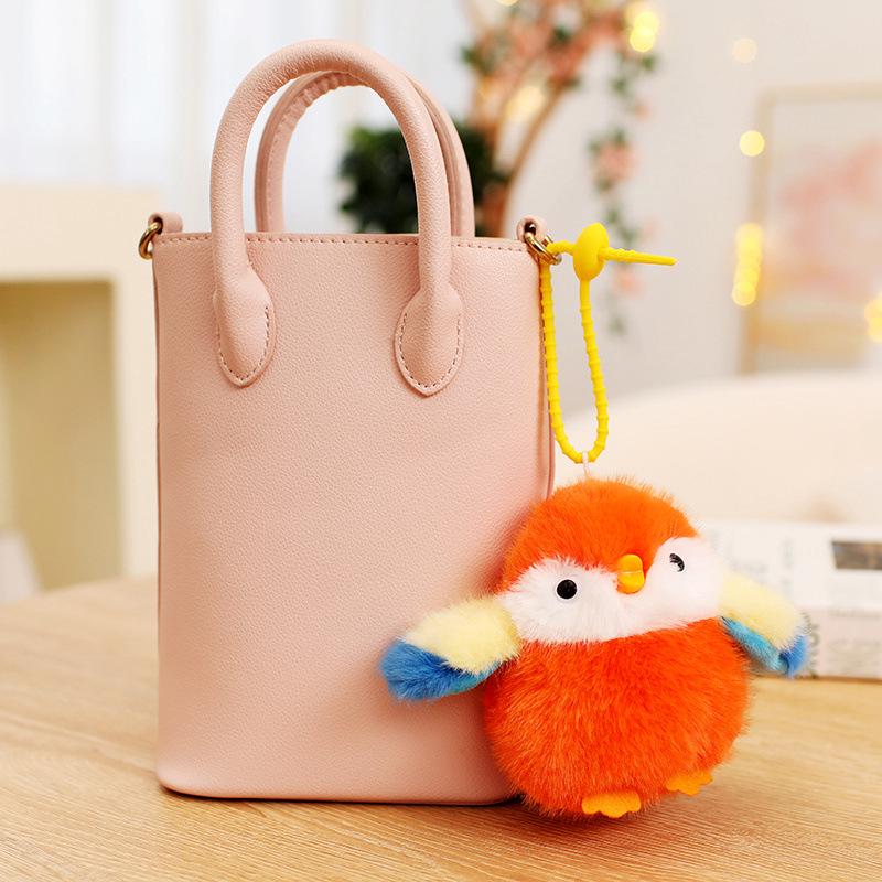 Charming Sparrow Bird Plush Pendant Keychain for Girls' Bags Ornaments