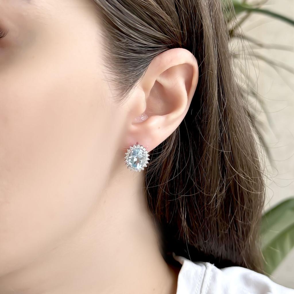 Silver Earrings with Natural Topaz 7.345ct (2167778)