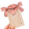 Elegant Double Bowknot Hair Clip for Kids with Tassel Pearls Designs Perfect for Little Girls Daily Wear and Event