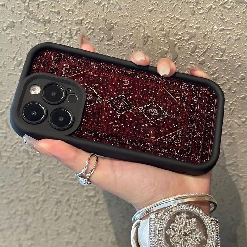 Pouzdro na telefon Vintage červený vzorovaný koberec Design Pro Xiaomi Redmi Note 14 13 Pro Plus 5G 12 11 10 Pro 4G 13 14C 13C 12C Měkký kryt