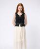 Seuneogeuyu Tiny Button See-Through Layering Knit Vest_Black