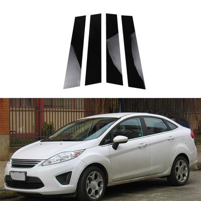 For Ford Fiesta 2009-2015 Glossy Piano Black Car Door Window Pillar Post Trim Stickers Exterior Accessories