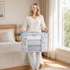 Non Woven Fabric Storage Bag with Transparent Window Zipper Closure Portable Handle Organizer for Clothes Bedding and Household Items