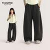 Tao Town Girls' Autumn/Winter Scimitar Pants: Casual Loose Straight-Leg Trousers for Teenagers and Students