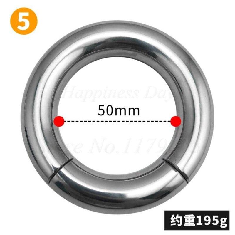 304 Stainless Steel Heavy Duty Male Magnetic Ball Scrotum Stretcher Penis Lock Ring BDSM Sex Toy for Man