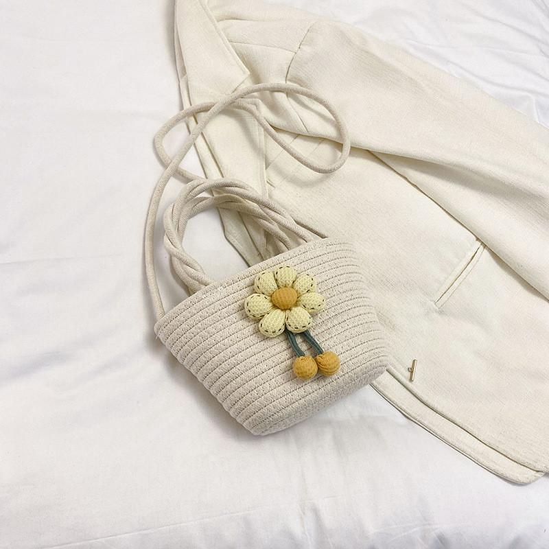 

Casual Crossbody Bag For Women Mid-size Woven Design With Smartphone Pocket Style2 Beige