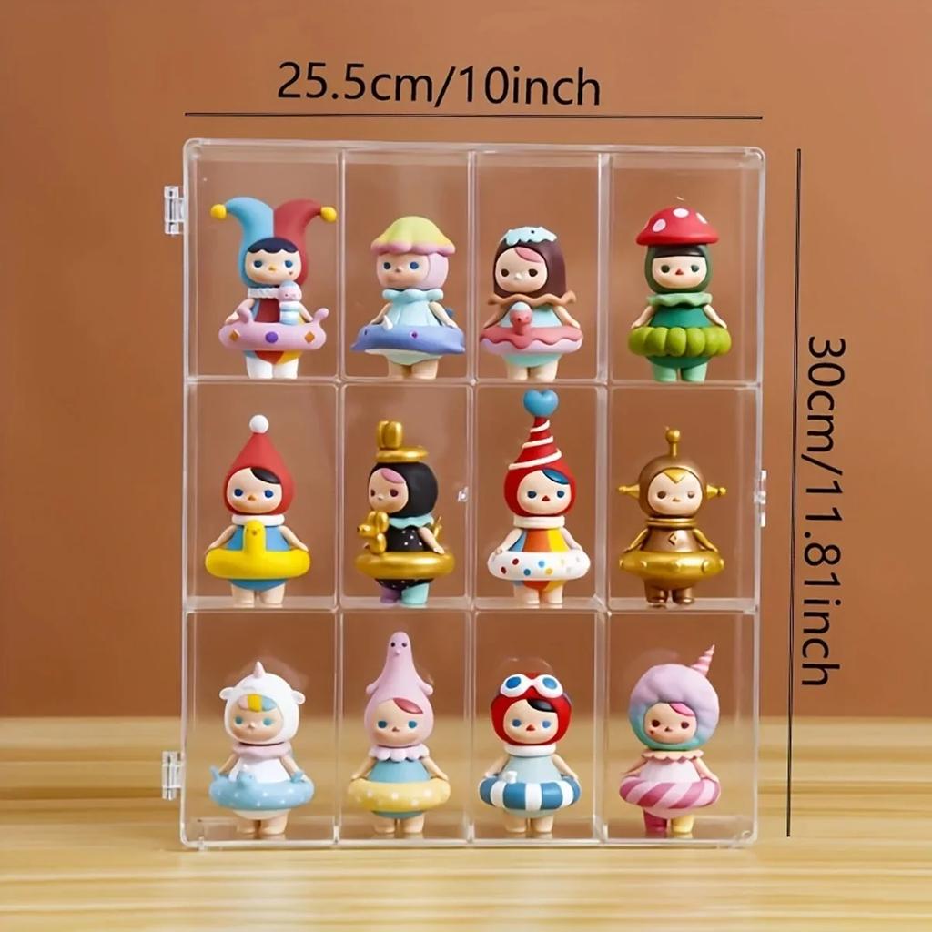 1pc-Ransparent Acrylic Doll Storage Box Bubble Mart Storage Display Stand in-stock Doll Display Box Handheld Doll Storage Bin