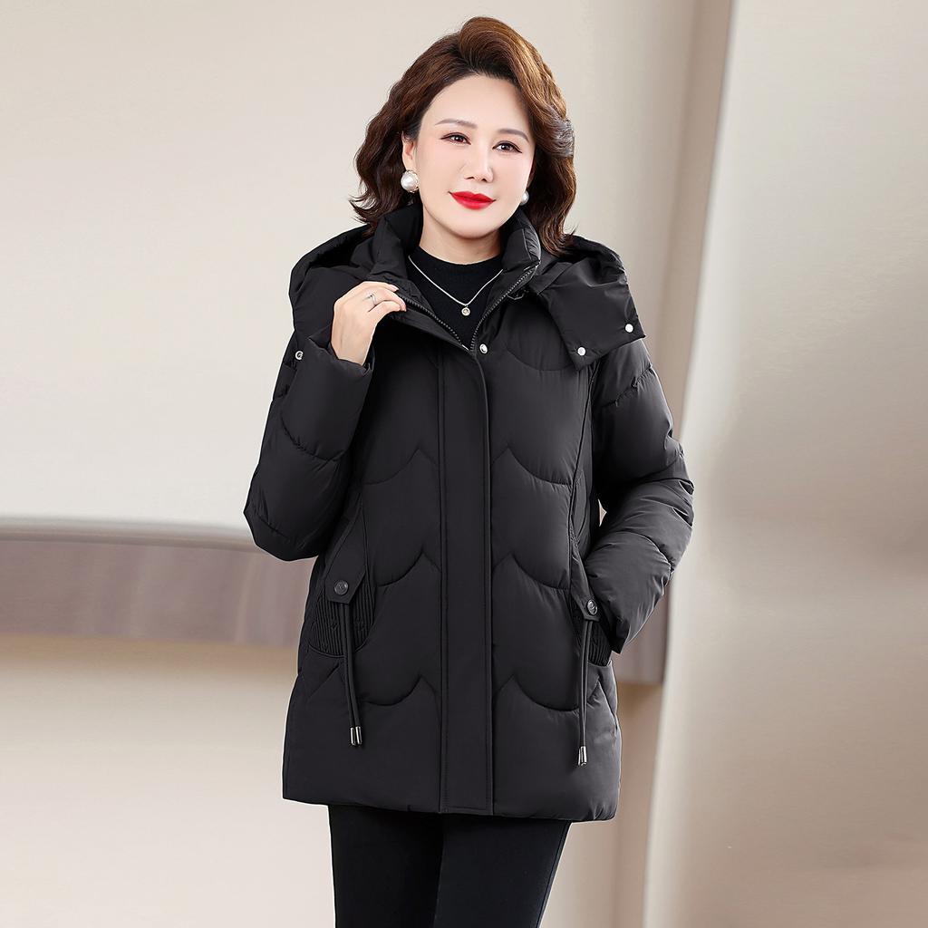 Winter New Middle-aged and Elderly Fashion Down Cotton-padded Clothes Women's Year Winter Thickened Foreign Style Mother Clothes Cotton-padded Jacket