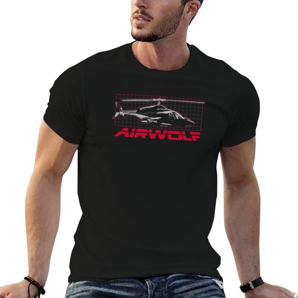 T-shirt Airwolf t-shirt per uomo grafica vintage t-shirt uomo grafica t-shirt uomo T-shirt tinta unita