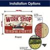 Custom Metal Sign Rustic Workshop Decor Red Orange Wall Art Aluminum Poster