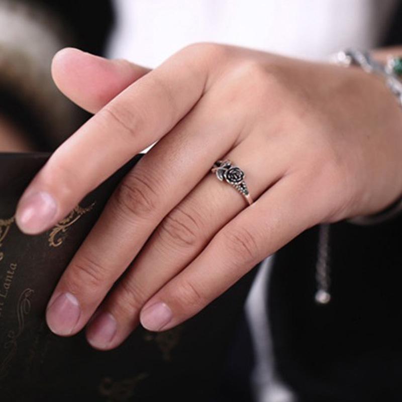 Retro-Rosenring für Damen, klassisch, unisex, Vintage, verstellbar, offener Ring, Armreif, hochwertiges Accessoire, Designer-Geschenk für Paare