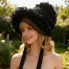 Comfortable Gothic Widows Cap Breathable Polyester Beanies Hair Decors for Long Duration Use During Music Festivals