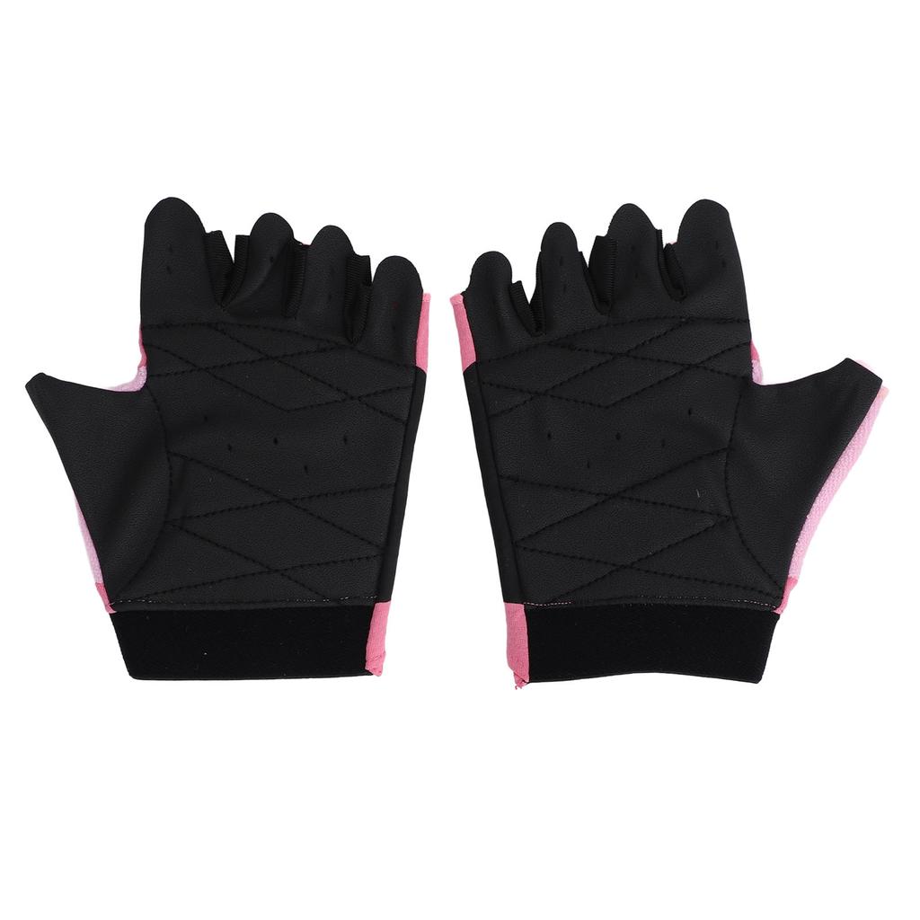 2pcs Cycling Gloves Lightweight Breathable Thickened Non Slip Road Riding Gloves for Weightlifting Yoga Training Fitness Rose Red M
