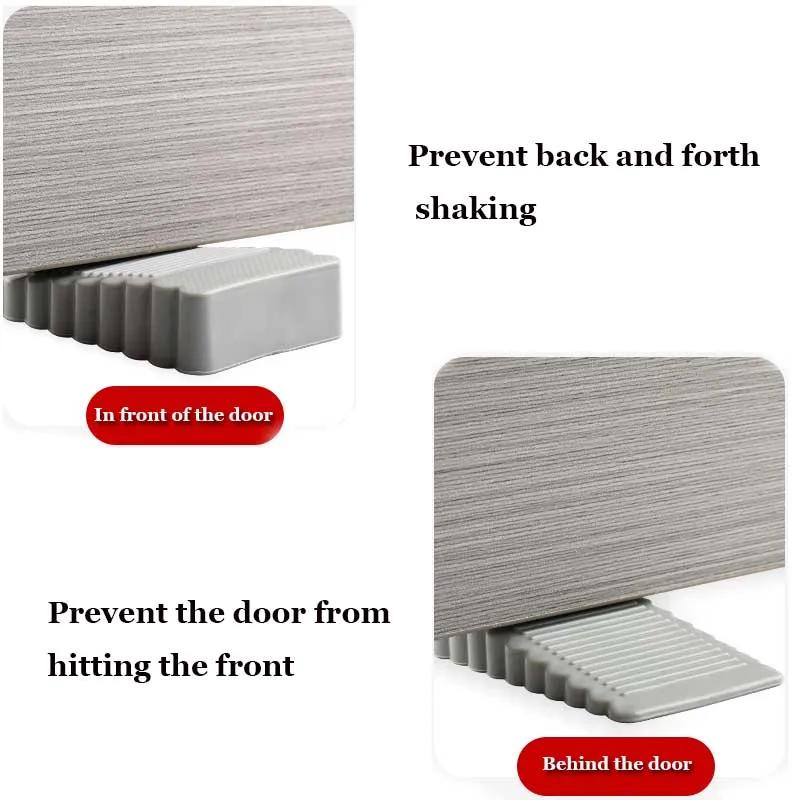 Safety Silicone Door Stop Block Wedge Stop Door Stopper Home Offices Door Rear Retainer Impact Stopper Rubber Stops No Drill