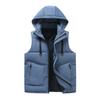 Winter Men Cotton Padded Vest Men Warm Student Coat Korean Slim Jacket Man Sleeveless Hooded Parkas Male Soild Color Waistcoat