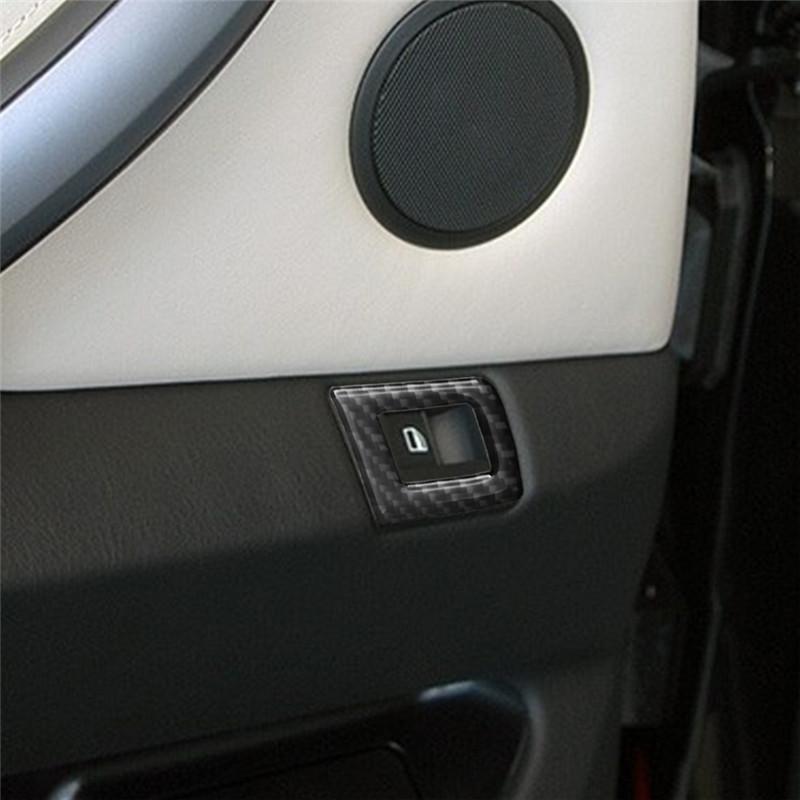 Carbon Fiber Car Interior Windows Lifting Button Control Panel Trim Cover Sticker For BMW X5 2000-2006 Car Accessories