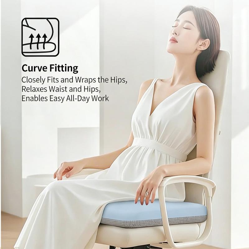 Detachable and Washable Seat Cushion with Memory Foam Filling Waist Hip Protection Breathable Comfortable Office Chair Cushion