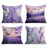 Butterfly Lavender Pillowcase Printed Polyester 40/45/50Cm Throw Pillowcover Decorative Sofa Cushion Pillowslip Home Decor