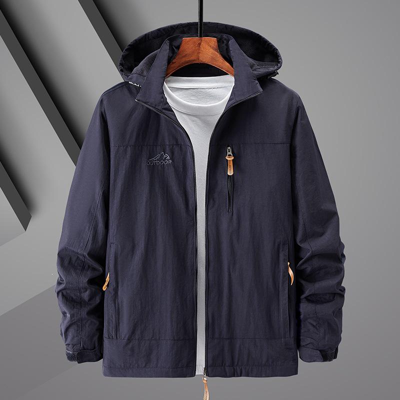 Men's Waterproof Breathable Outdoor Jacket with Detachable Hood - Spring/Autumn Plus Size Windbreaker & Sport Casual Outerwear.