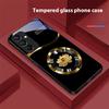 Circle Lotus Gold For Samsung Galaxy A15 5G 54 4G 51 50 24 35 90 71 12 51 53 52S 80 22 34 Black Tempered Glass Phone Case