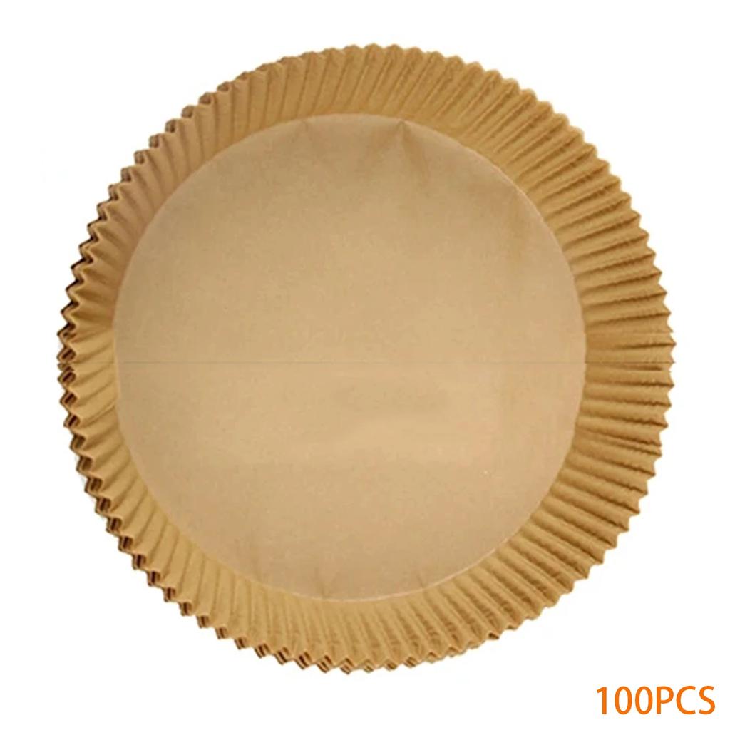 50/100Pcs Disposable Air Fryer Paper Liner Oil-proof Water-proof Paper Tray Non-Stick Baking Mat for Oven AirFryer Accessories