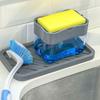 Soap Dispenser Pump with Sponge Manual Press Cleaning Liquid Dispenser Container Hand Dispenser Foaming Soap Pump Bottle
