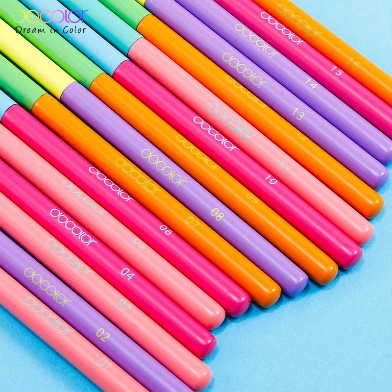 Docolor 16-teiliges Make-up-Pinsel-Set, Lidschatten-Mischung, Eyeliner, Wimpern, Augenbrauen, Beauty-Make-up-Pinsel, professioneller Lidschattenpinsel