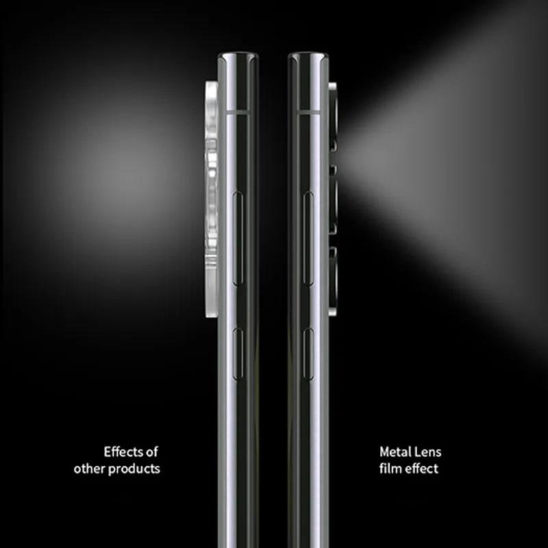 Bague en matériau pour appareil photo Samsung Galxy S24 Ultra S23 FE Plus S24+ S22 S25 ultra, coque arrière en verre trempé