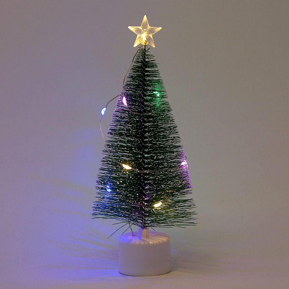 Green Christmas Tree Night Light Mini Artificial Xmas Trees Ornaments  Party Favors