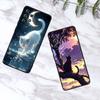 Cartoon Cat Cute For Samsung A73 A72 A71 A55 A54 A53 A52 A51 A13 A22 A16 A15 A12 A14 A26 A07 5G Black Phone Case
