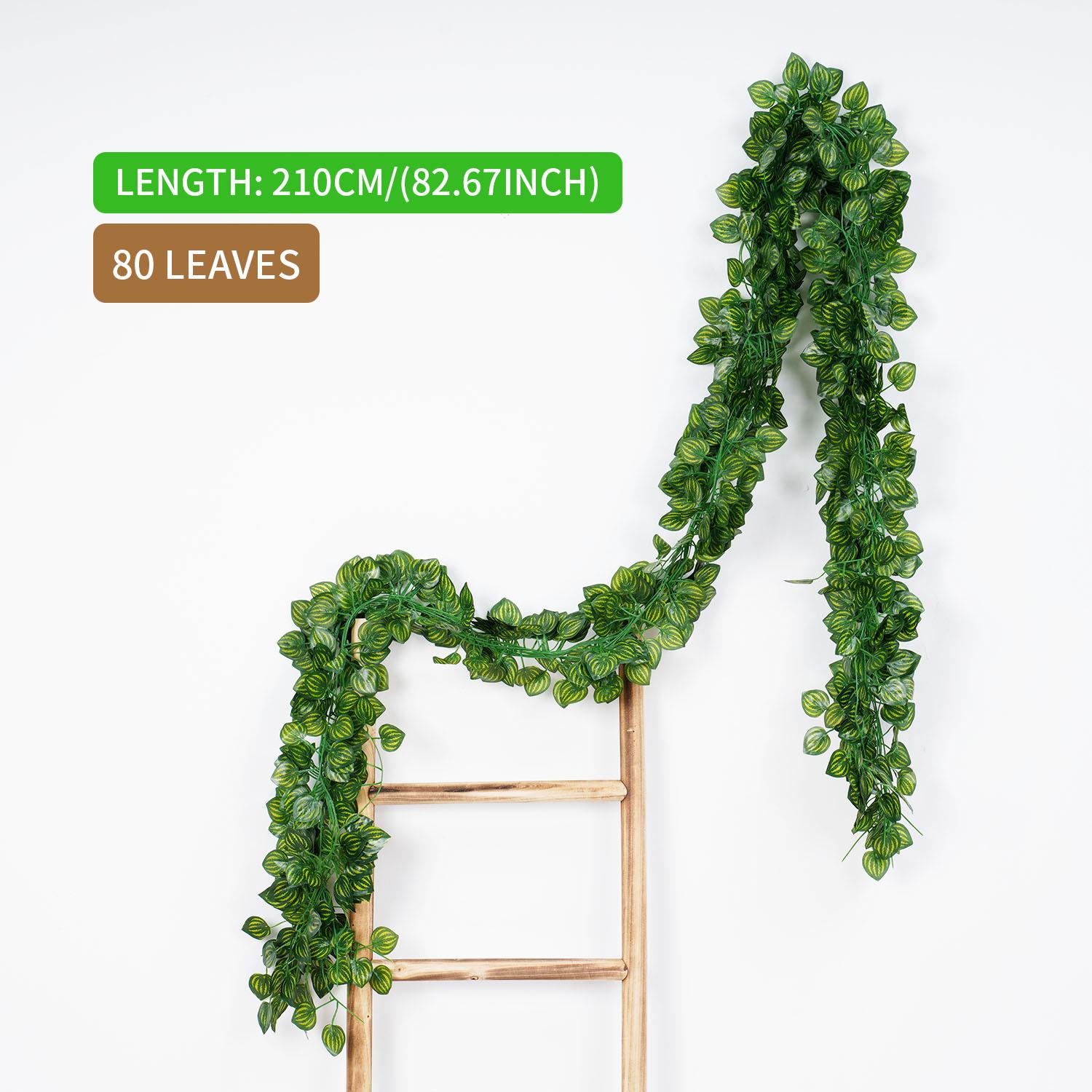 

1Pcs 210Cm Green Silk Artificial Hanging Garland Christmas Plants Vine Leaves DIY Wedding Garden Home Party Bathroom Decoration 1pcs