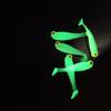 5pcs Glow in The Dark Soft Lure Baits 5cm 1.3g Realistic T-Tail Fish Imitation for Night Fishing Sea River Fishing Tackle Gear