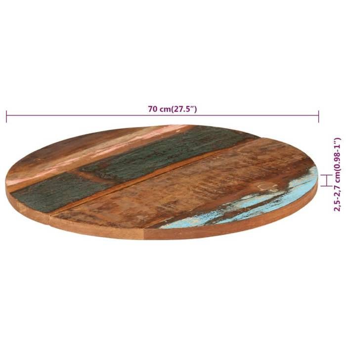 VidaXL Dessus de Table Rond Remplacement de Table Dessus de Table de Rechange Table Basse 70 cm 25-27 mm Bois de 286039