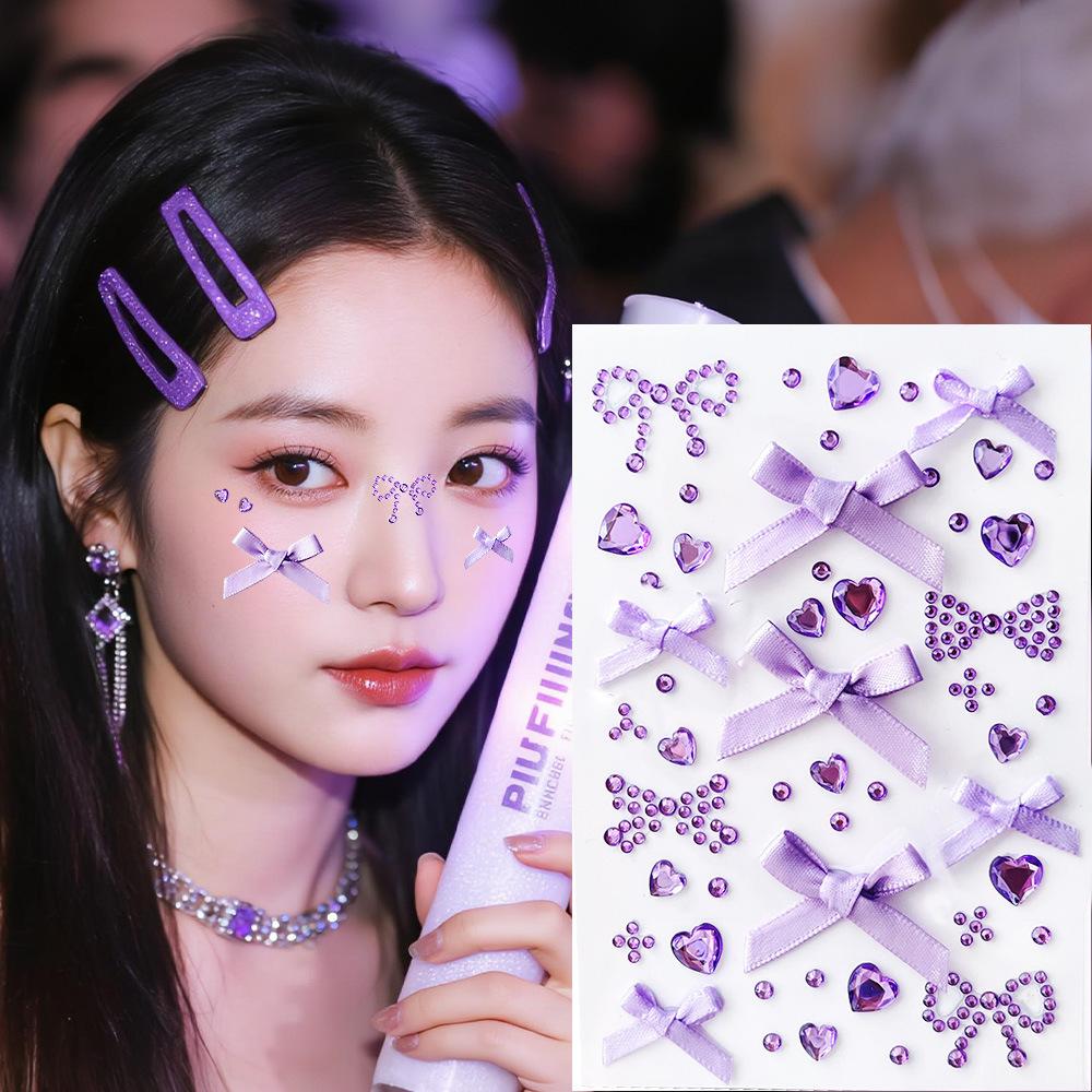 Butterfly Face Stickers Pearl Temporary Tattoo Stickers Lasting Waterproof Glitter Eyeshadow Body for Makeup Stickers