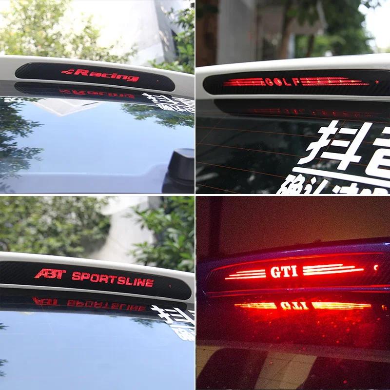 2025 Heta Kolfiberbil Höga Bromsljus Lampa Klistermärke För Volkswagen GTI R-Line Polo T5 Golf Passat Scirocco Jetta Beetle Tig