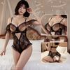 Nighttime Transparent Open Bra Porn Lingerie Corset Deep V Sexy Crotchless Underwear Women Lace Hollow Bras Hot Teddy Bodysuit